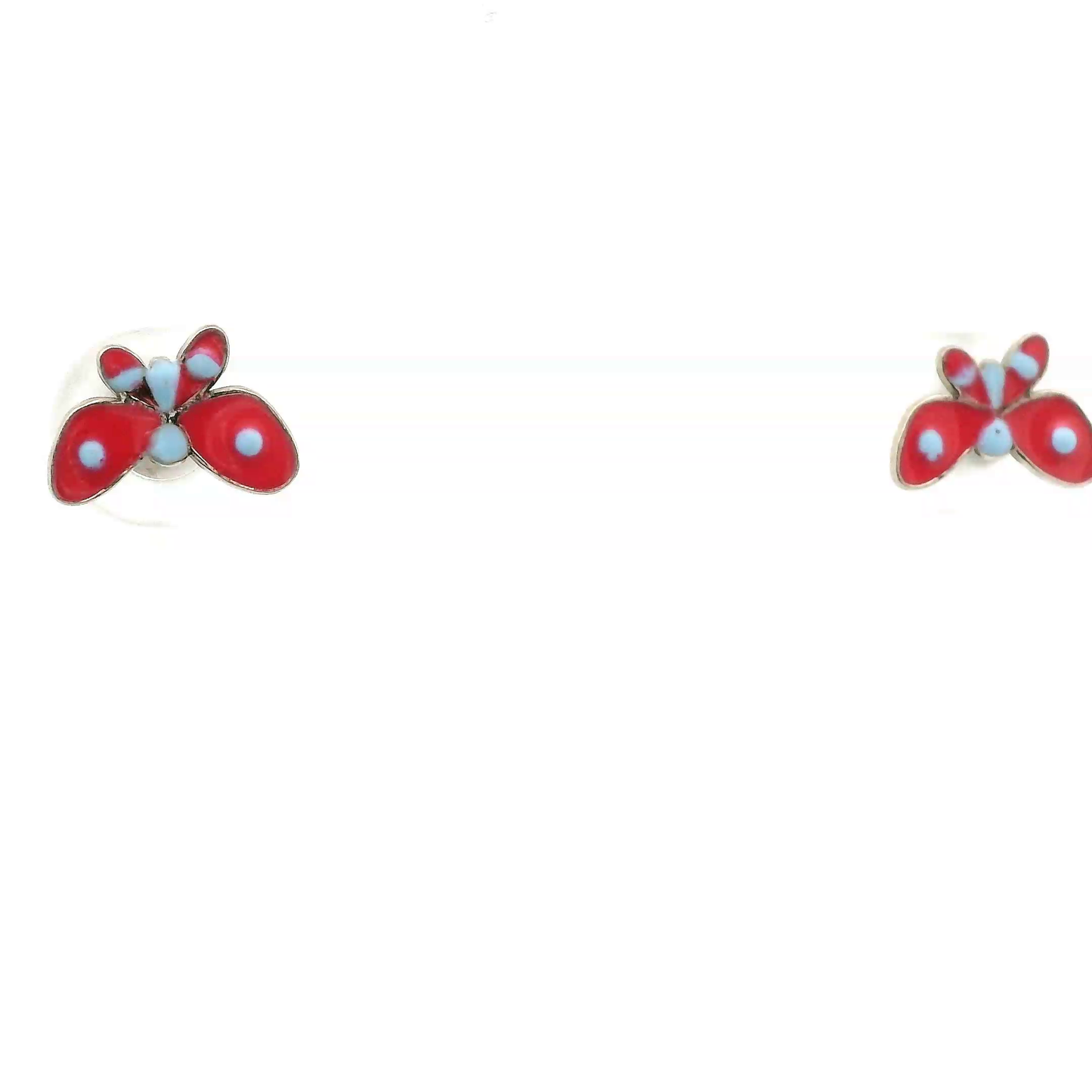 Серьги-гвоздики из серебра 925 пробы с бабочками