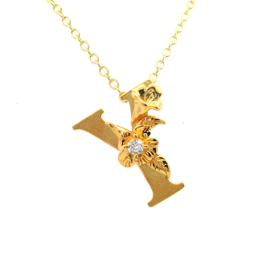 Elegant 925 silver gold-plated letter necklace