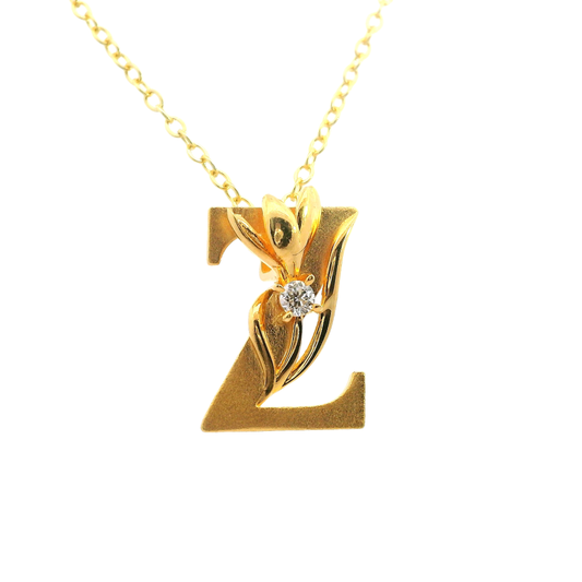 Elegant 925 silver gold-plated letter necklace