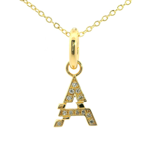Elegant 925 silver gold-plated letter necklace