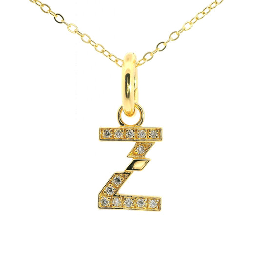 Elegant 925 silver gold-plated letter necklace