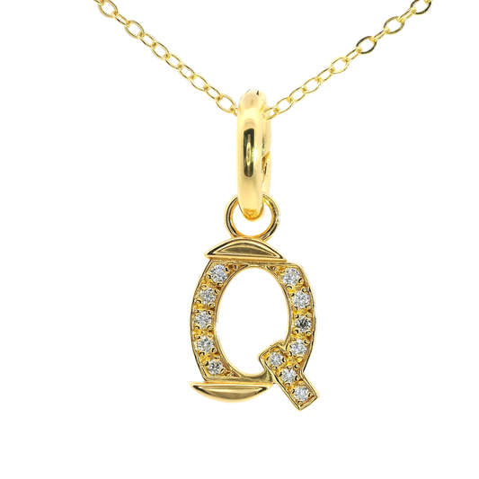 Elegant 925 silver gold-plated letter necklace