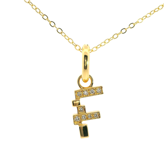 Elegant 925 silver gold-plated letter necklace