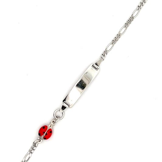 Elegant silver bracelet with ladybugs
