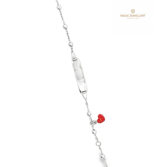 Elegant silver bracelet with heart pendant