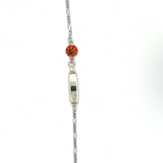 ID bracelet with basketball design