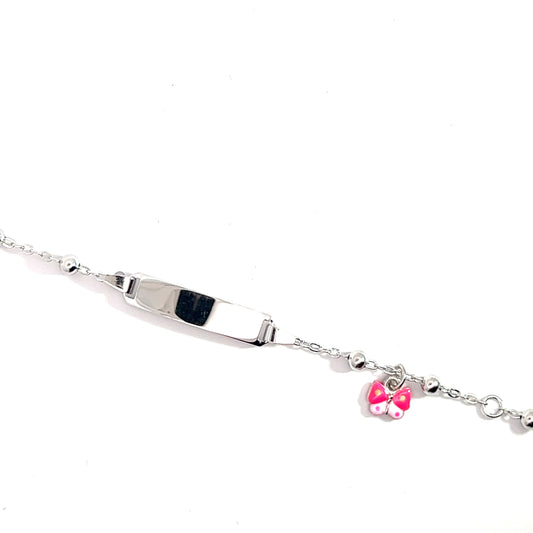 Elegant silver bracelet with butterfly charm