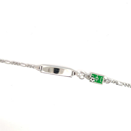 Elegant silver bracelet with football motif