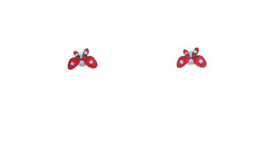 Серьги-гвоздики из серебра 925 пробы с бабочками