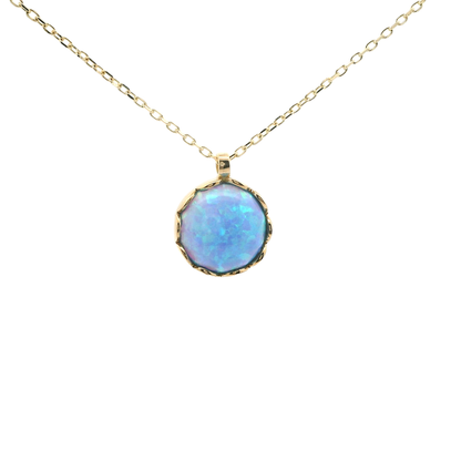 Eleganter Opal-Anhänger in Gold (rund)