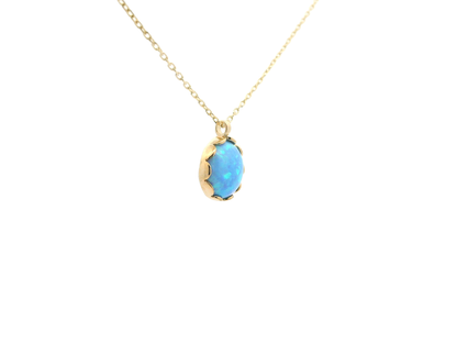 Eleganter Opal-Anhänger in Gold (rund)
