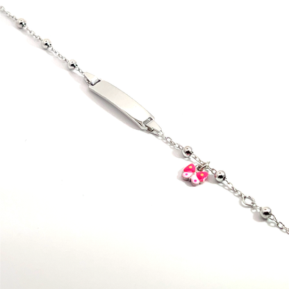 Elegantes Silberarmband mit Schmetterling -Charm