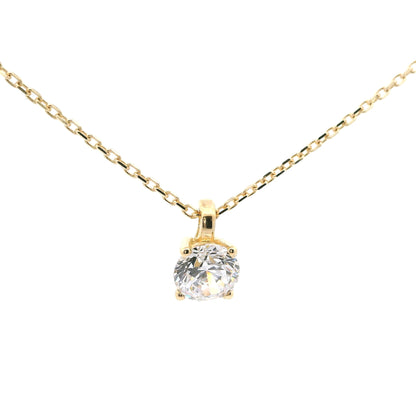 Eleganter goldener Anhänger mit Zirkonia-Stein in 4-Krabbenfassung