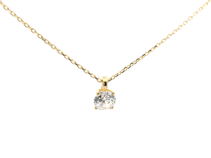 Eleganter goldener Anhänger mit Zirkonia-Stein in 4-Krabbenfassung