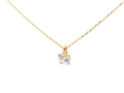 Eleganter goldener Anhänger mit Zirkonia-Stein in 4-Krabbenfassung