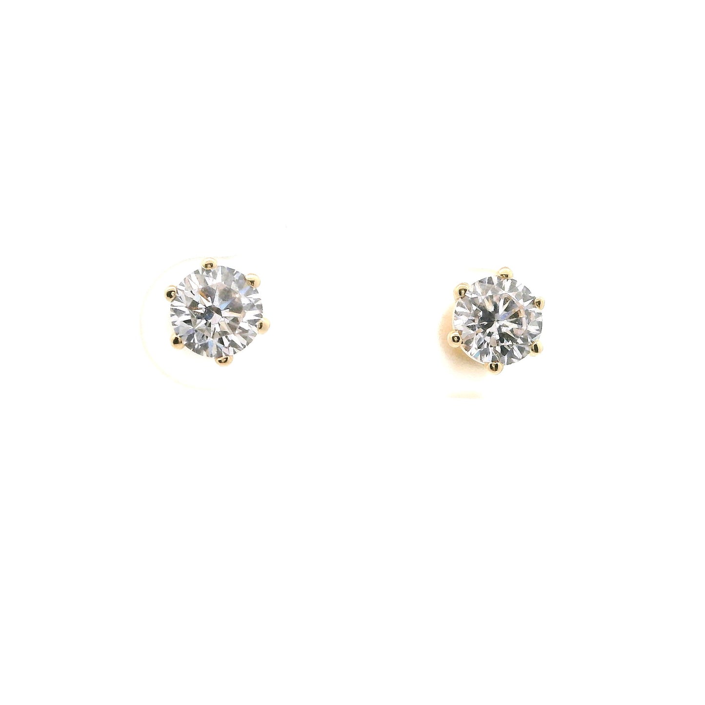 Elegante 585er Gold Ohrstecker  mit Zirkonia Stein (Massivgold)