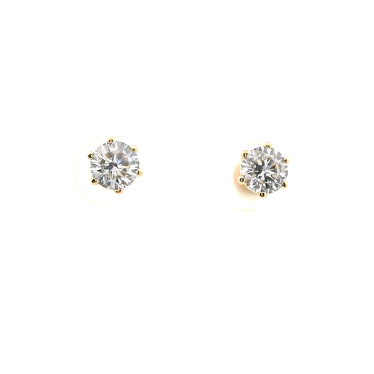 Elegante 585er Gold Ohrstecker  mit Zirkonia Stein (Massivgold)