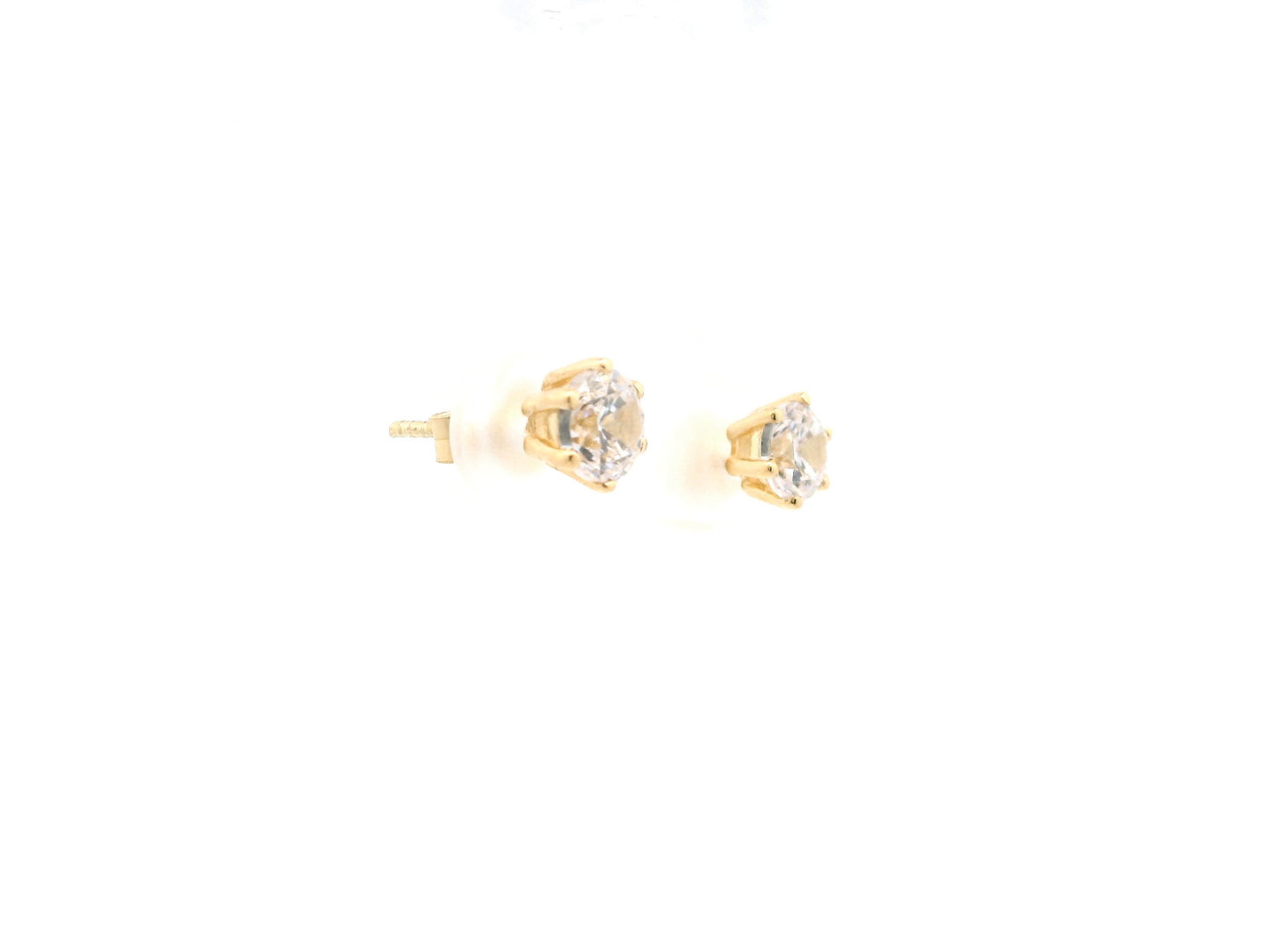 Elegante 585er Gold Ohrstecker  mit Zirkonia Stein (Massivgold)