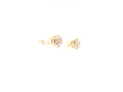 Elegante 585er Gold Ohrstecker  mit Zirkonia-Stein (Massivgold)