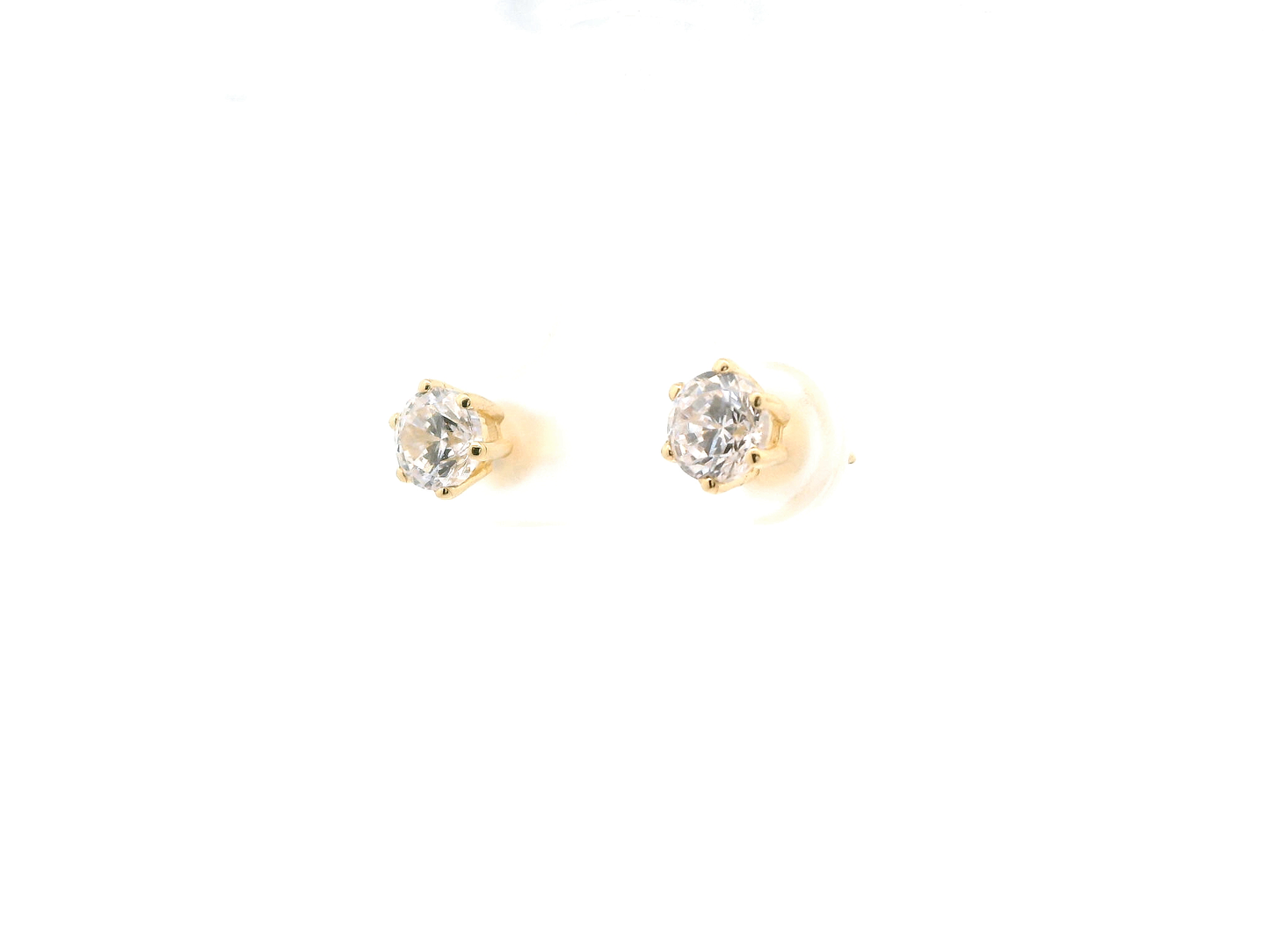 Elegante 585er Gold Ohrstecker  mit Zirkonia Stein (Massivgold)