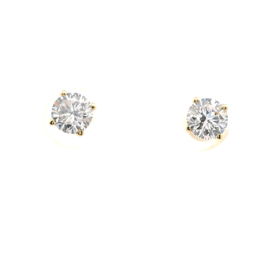 Elegante massive Goldohrstecker mit Zirkonia