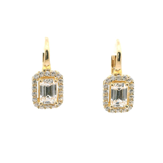 Elegante goldene Ohrringe mit Zirkonia-Steinen