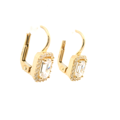 Elegante goldene Ohrringe mit Zirkonia-Steinen