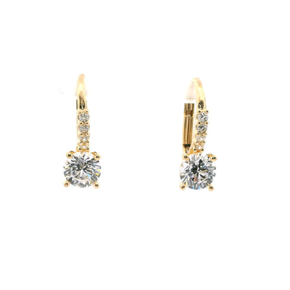 Elegante goldene Ohrringe mit Zirkonia-Steinen