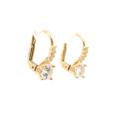 Elegante goldene Ohrringe mit Zirkonia-Steinen