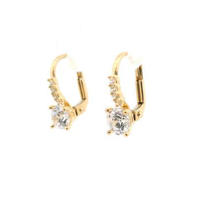 Elegante goldene Ohrringe mit Zirkonia-Steinen