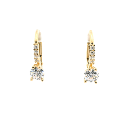 Elegante goldene Ohrringe mit Zirkonia-Steinen