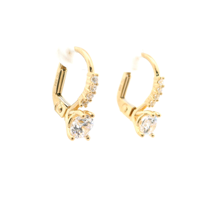 Elegante goldene Ohrringe mit Zirkonia-Steinen