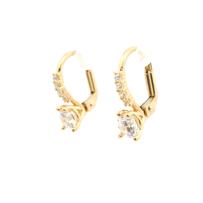 Elegante goldene Ohrringe mit Zirkonia-Steinen