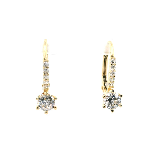 Elegante goldene Ohrringe mit Zirkonia-Steinen