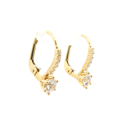 Elegante goldene Ohrringe mit Zirkonia-Steinen