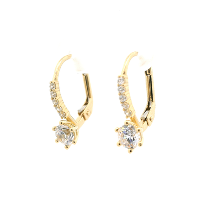 Elegante goldene Ohrringe mit Zirkonia-Steinen