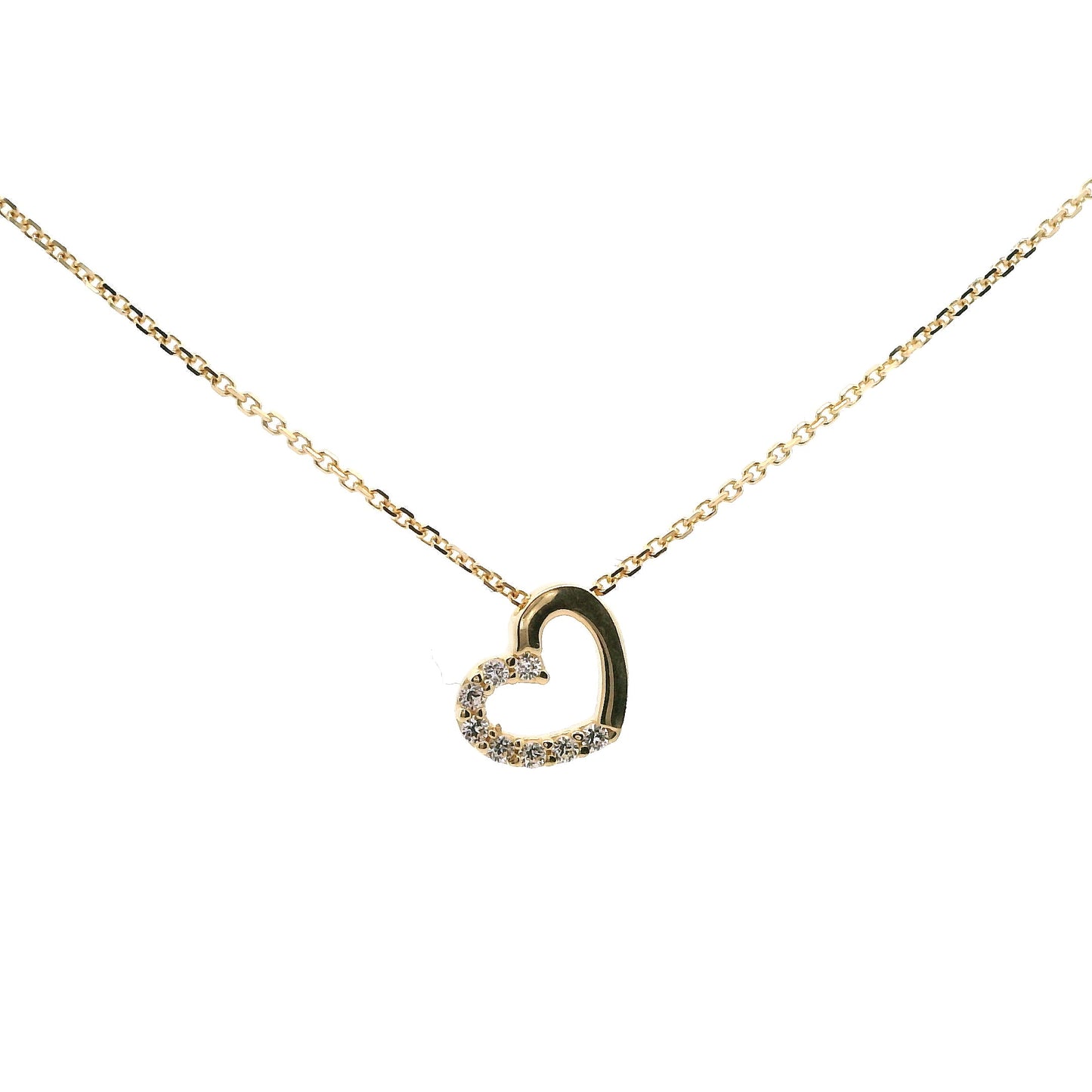 Elegante Herz-Halskette mit Zirkonia-Steinen