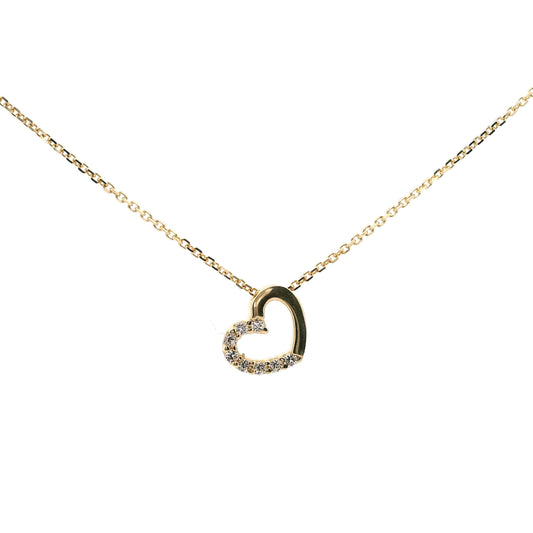 Elegante Herz-Halskette mit Zirkonia-Steinen