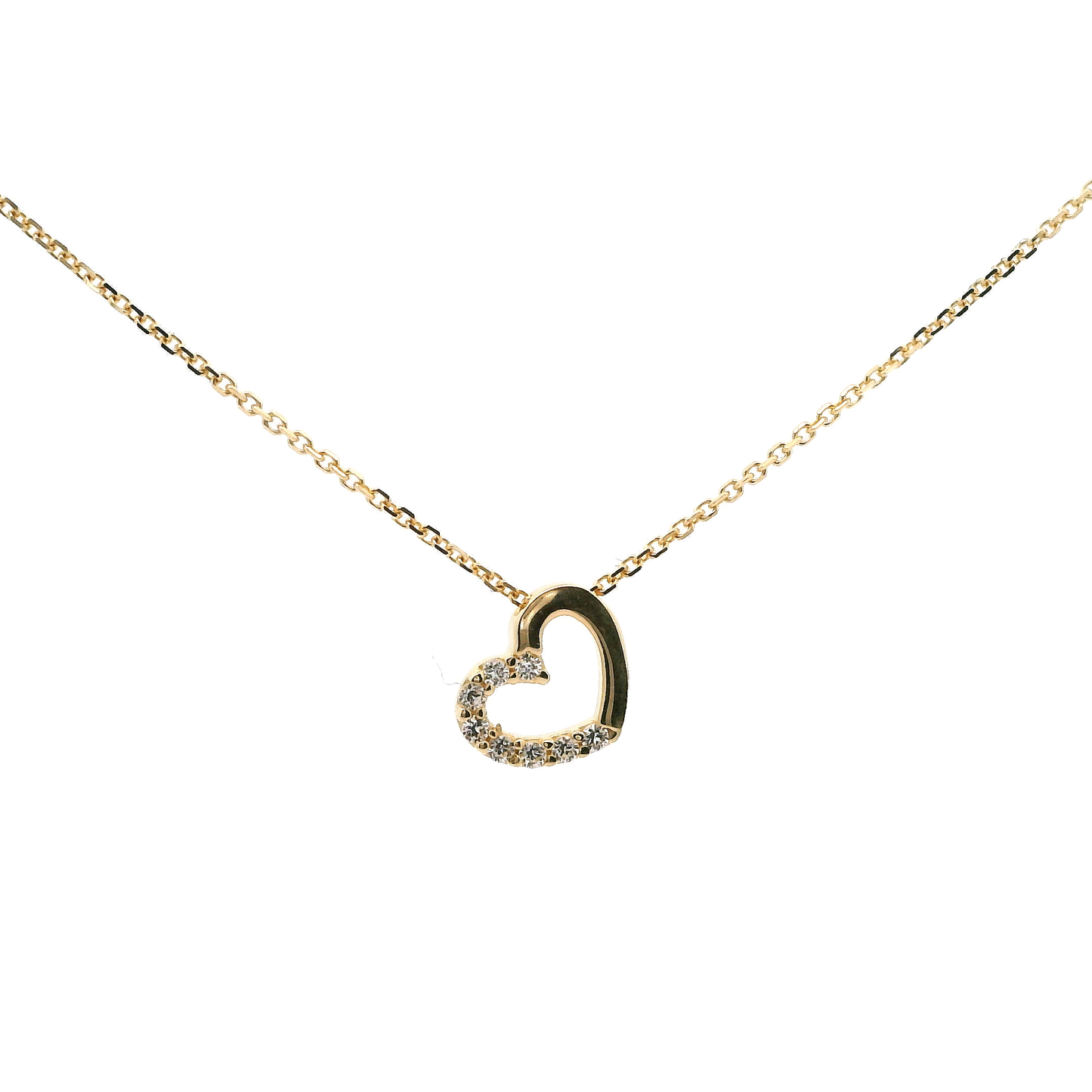 Elegante Herz-Halskette mit Zirkonia-Steinen