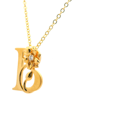 Elegante vergoldete Buchstaben-Halskette und einem Diamant (lab-grown)