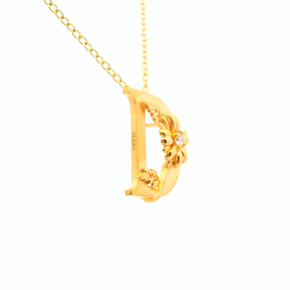 Elegante 925er Silber Buchstaben-Halskette (vergoldet) und einem Diamant (lab-grown)