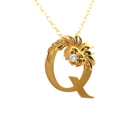 Elegante 925er vergoldete  Buchstaben-Halskette mit Diamant (lab-grown)