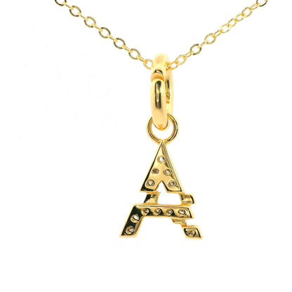 Elegant 925 silver gold-plated letter necklace
