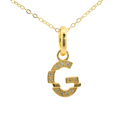 Elegant 925 silver gold-plated letter necklace