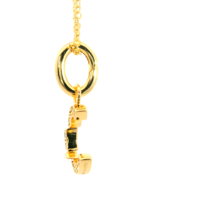 Elegante 925er vergoldete Buchstaben-Kette mit Diamanten (lab-grown)