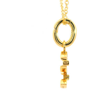 Elegante 925er Silber vergoldete Buchstaben-Kette mit Diamanten (lab-grown)