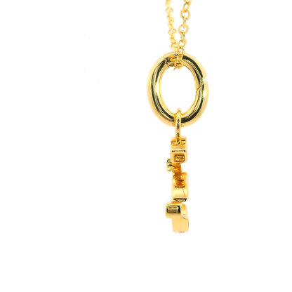 Elegante 925er Silber vergoldete Buchstaben-Kette mit Diamanten (lab-grown)