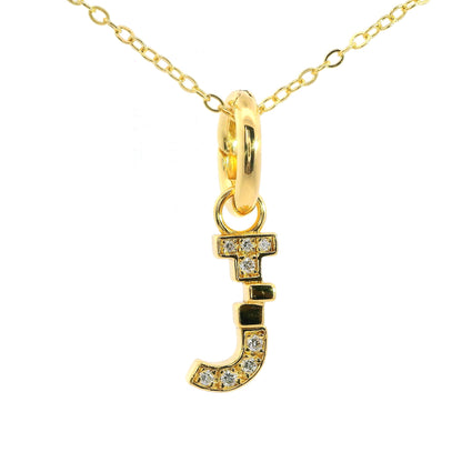 Elegante 925er Silber vergoldete Buchstaben -Kette mit Diamanten (lab-grown)