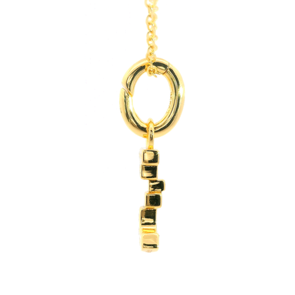 Elegante 925er Silber vergoldete Buchstaben -Kette mit Diamanten (lab-grown)