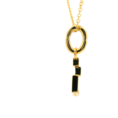 Elegante 925er Silber vergoldete Buchstaben-Ketten mit Diamanten (lab-grown)